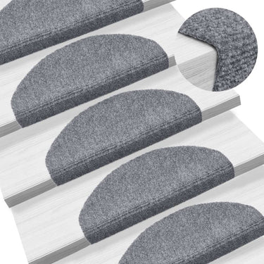 Vidaxl trapmatten zelfklevend 5 stuks 65x21x4 cm lichtgrijs halfrond groot
