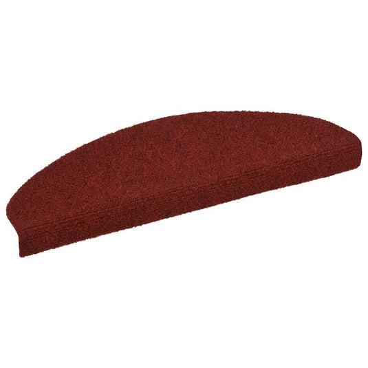 Vidaxl trapmatten zelfklevend 5 stuks 65x21x4 cm bordeaux rood halfrond groot