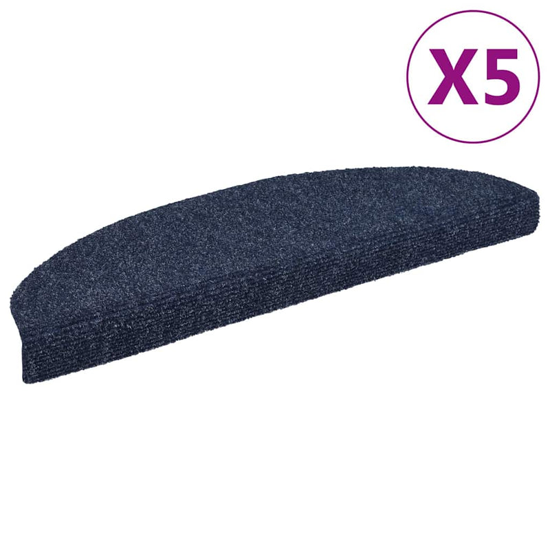 Load image into Gallery viewer, Vidaxl trapmatten zelfklevend 5 stuks 65x21x4 cm blauw halfrond groot
