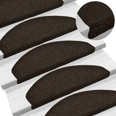 Vidaxl trapmatten zelfklevend 10 st 65x21x4 cm donkerbruin halfrond groot