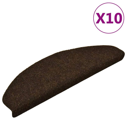 Vidaxl trapmatten zelfklevend 10 stuks 65x21x4 cm bruin halfrond groot