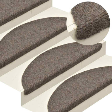 Vidaxl trapmatten zelfklevend 5 stuks 65x21x4 cm beige halfrond groot