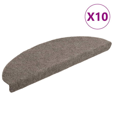 Vidaxl trapmatten zelfklevend 10 st 65x21x4 cm beige halfrond groot