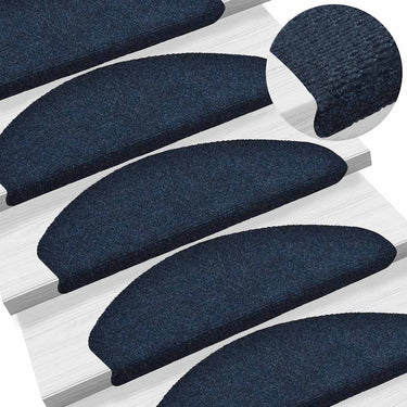 Vidaxl trapmatten zelfklevend 5 stuks 65x21x4 cm marineblauw halfrond groot