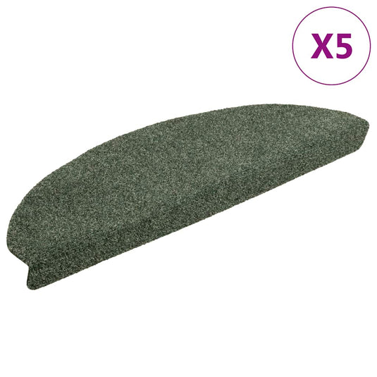 Vidaxl trapmatten zelfklevend 5 stuks 65x21x4 cm groen halfrond groot