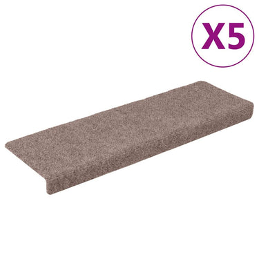 Vidaxl trapmatten zelfklevend 5 stuks 65x21x4 cm crème rechthoekige rand