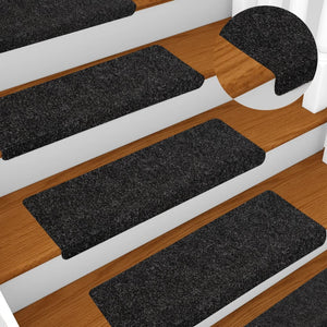 Vidaxl trapmatten zelfklevend 5 stuks 65x21x4 cm zwart rechthoekige rand