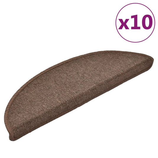 Vidaxl trapmatten 10 st 56x17x3 cm koffiebruin halfrond