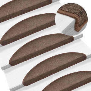 Vidaxl trapmatten 10 st 56x17x3 cm koffiebruin halfrond