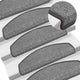 Vidaxl trapmatten 10 st 65x24x4 cm donkergrijs halfrond groot