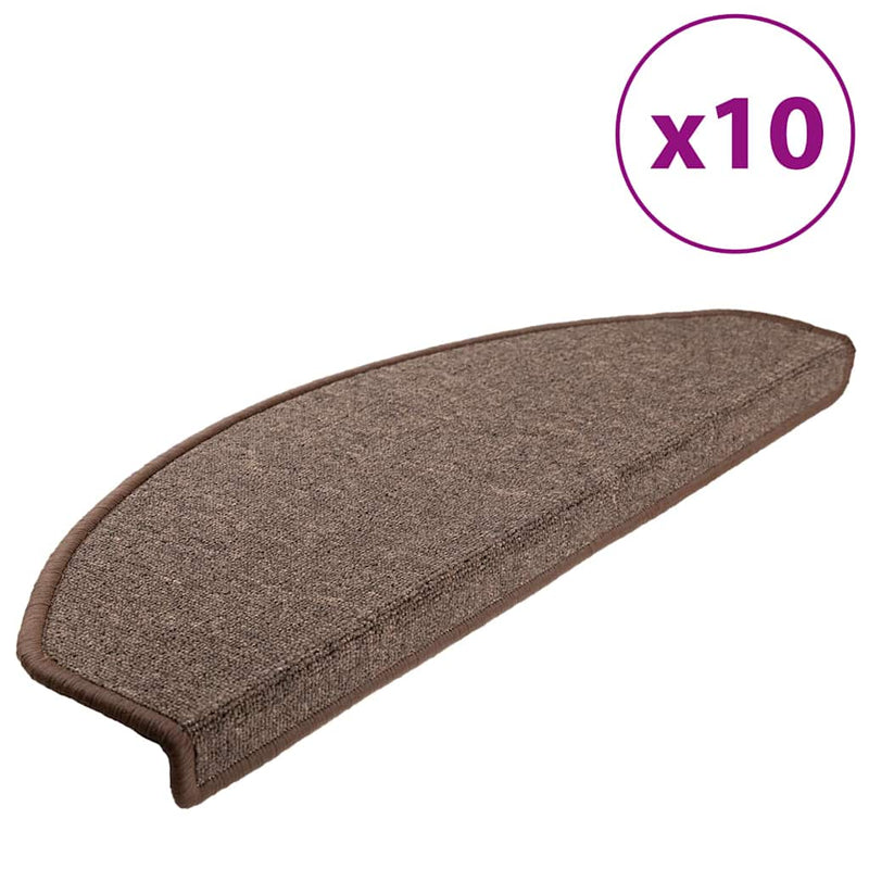 Load image into Gallery viewer, Vidaxl trapmatten 10 st 65x24x4 cm koffiebruin halfrond groot
