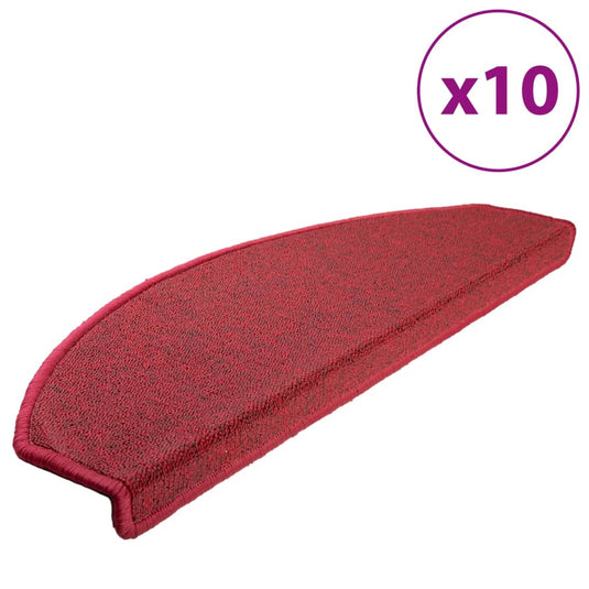 Vidaxl trapmatten 10 st 65x24x4 cm röd halfrond groot