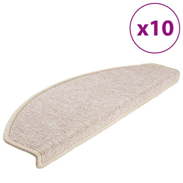 Vidaxl trapmatten 10 st 65x24x4 cm taupe halfrond groot