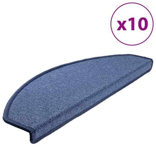 Vidaxl trapmatten 10 st 65x24x4 cm blauw halfrond groot