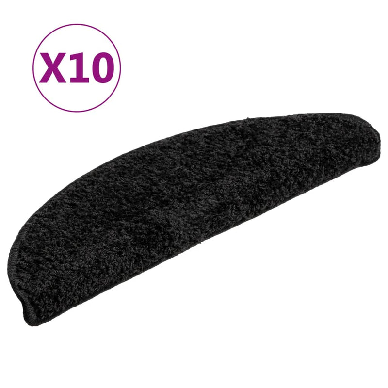 Load image into Gallery viewer, Vidaxl trapmatten 10 st 56x17x3 cm zwart halfrond
