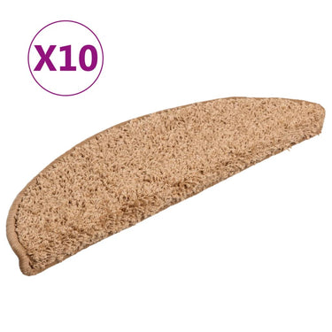 Vidaxl trapmatten 10 st 56x17x3 cm beige halfrond