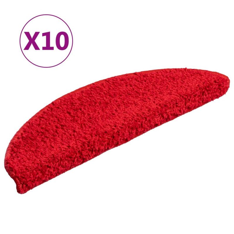 Load image into Gallery viewer, Vidaxl trapmatten 10 st 56x17x3 cm rood halfrond
