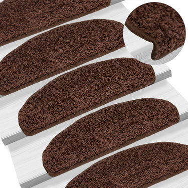 Vidaxl trapmatten 10 st 65x21x4 cm bruin halfrond groot