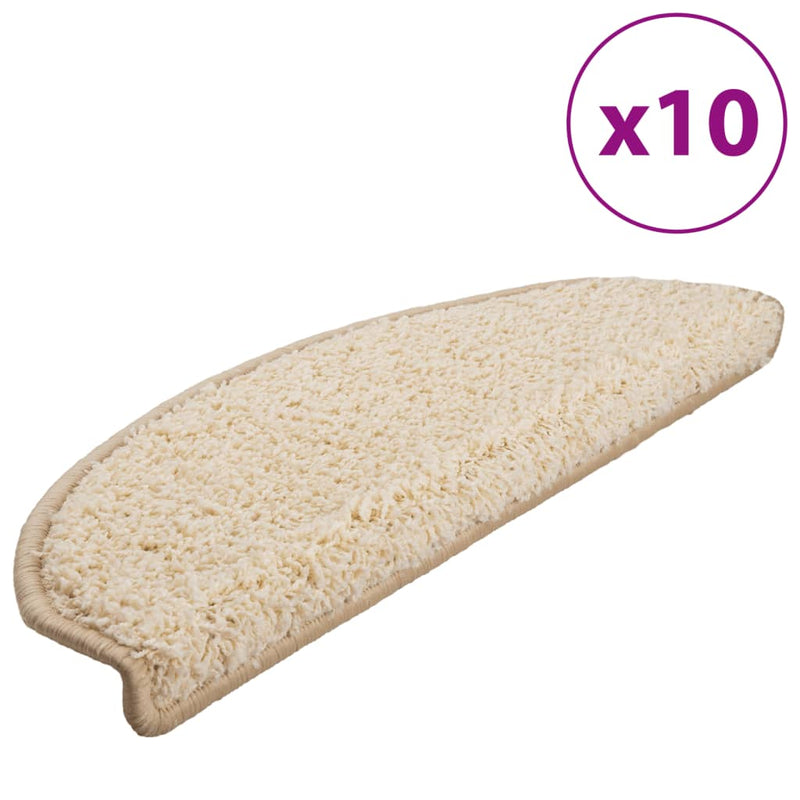 Load image into Gallery viewer, Vidaxl trapmatten 10 st 65x21x4 cm crème halfrond groot
