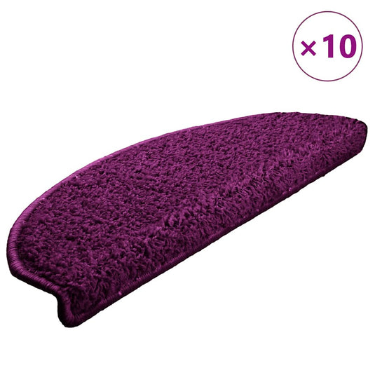 Vidaxl trapmatten 10 st 65x21x4 cm violet halfrond groot