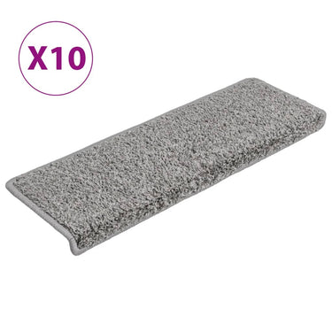 Vidaxl trapmatten 10 st 65x21x4 cm grijs rechthoekige rand