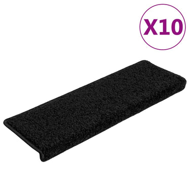 Vidaxl trapmatten 10 st 65x21x4 cm zwart rechthoekige rand