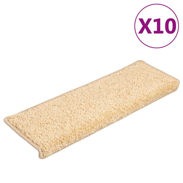 Vidaxl trapmatten 10 st 65x21x4 cm crème met rechthoekige rand