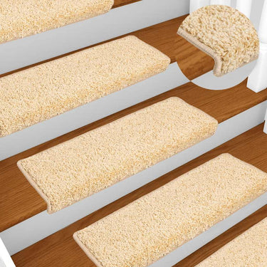 Vidaxl trapmatten 10 st 65x21x4 cm crème met rechthoekige rand