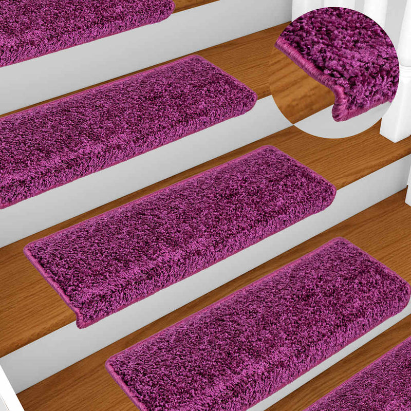 Load image into Gallery viewer, Vidaxl trapmatten 10 st 65x21x4 cm violet rechthoekige rand
