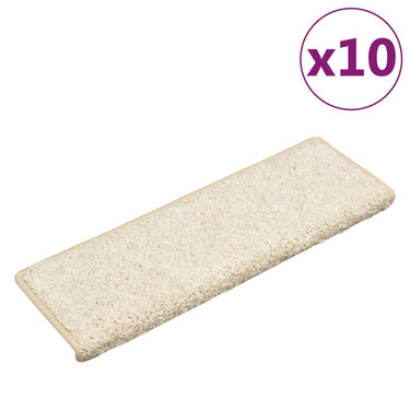 Vidaxl trapmatten 10 st 65x21x4 cm wit rechthoekige rand