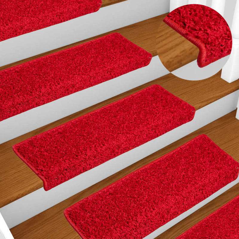 Load image into Gallery viewer, Vidaxl trapmatten 10 st 65x21x4 cm rood rechthoekige rand
