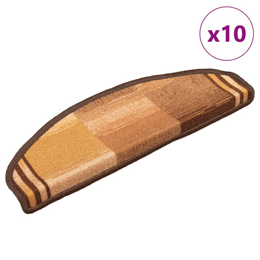 Vidaxl trapmatten zelfklevend 10 st 65x21x4 cm bruin