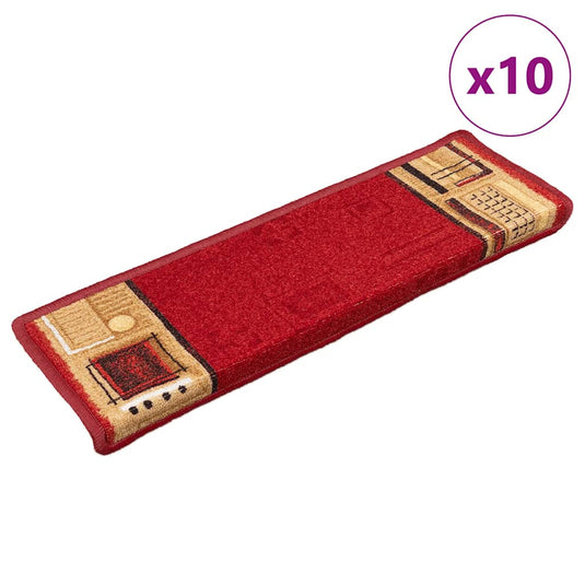 Vidaxl trapmatten zelfklevend 10 st 65x21x4 cm rood