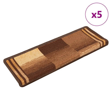 Vidaxl trapmatten zelfklevend 5 st 65x21x4 cm bruin