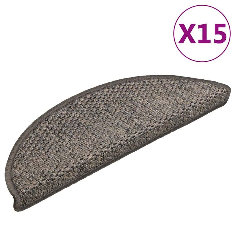 Load image into Gallery viewer, Vidaxl trapmatten zelfklevend 15 st sisal-look 56x17x3 cm grijs-beige
