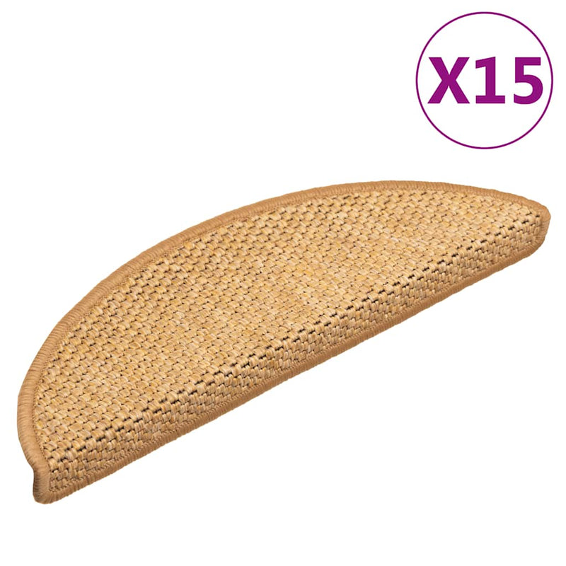 Load image into Gallery viewer, Vidaxl trapmatten zelfklevend 15 st sisal-look 56x17x3 cm sisalkleurig
