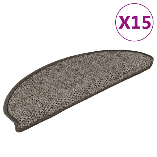 Vidaxl trapmatten zelfklevend 15st sisal-look 65x21x4cm antracietkleur