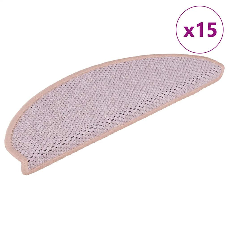 Afbeelding laden in galerijviewer, Vidaxl trapmatten zelfklevend 15 st sisal-look 65x21x4 cm roze
