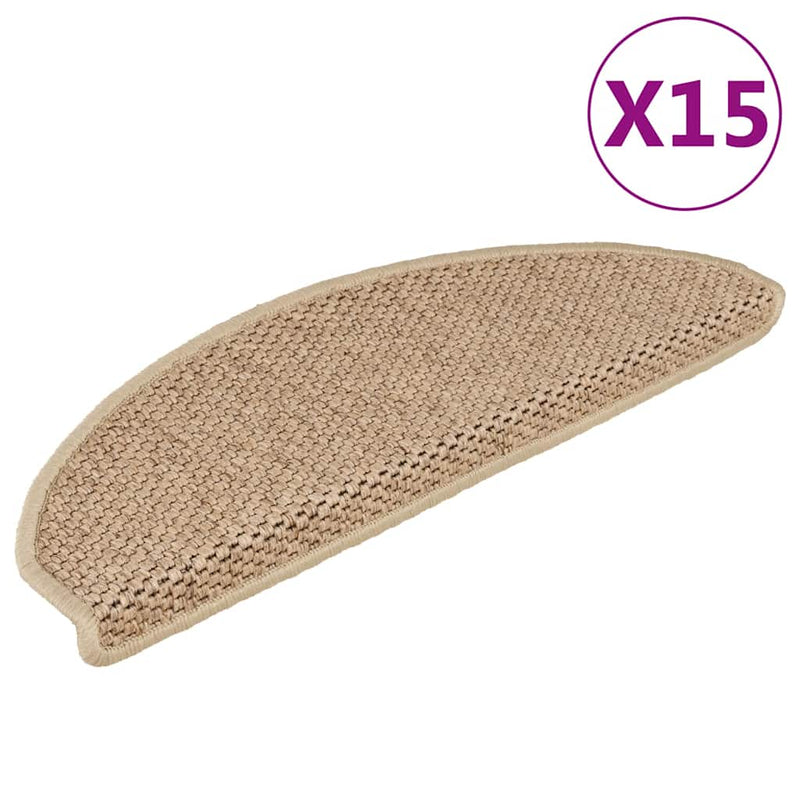 Load image into Gallery viewer, Vidaxl trapmatten zelfklevend 15 st sisal-look 65x21x4 cm zandkleurig
