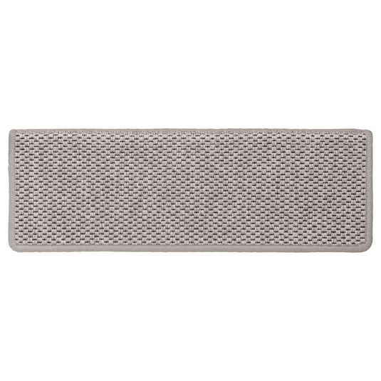 Vidaxl trapmatten zelfklevend 15 st sisal-look 65x21x4cm zilverkleurig