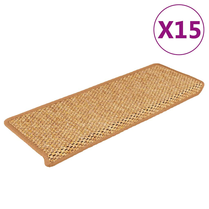 Load image into Gallery viewer, Vidaxl trapmatten zelfklevend 15 st sisal-look 65x21x4 cm oranje
