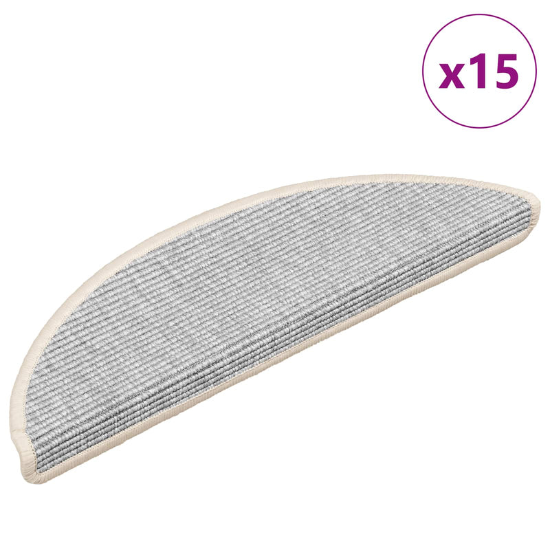 Load image into Gallery viewer, Vidaxl trapmatten 15 st 56x17x3 cm zilver halfrond
