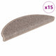 Vidaxl trapmatten 15 st 56x17x3 cm donkerbeige halfrond