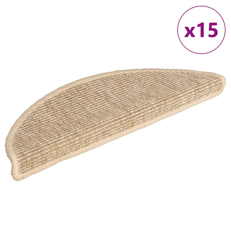 Load image into Gallery viewer, Vidaxl trapmatten 15 st 56x17x3 cm lichtbeige halfrond
