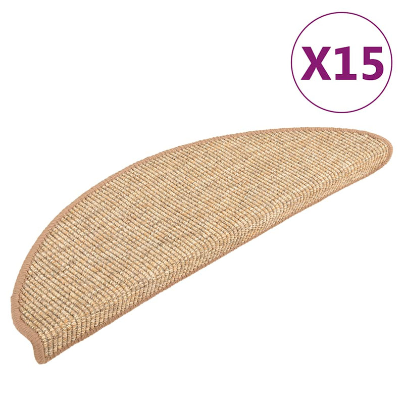 Load image into Gallery viewer, Vidaxl trapmatten 15 st 56x17x3 cm lichtbruin halfrond
