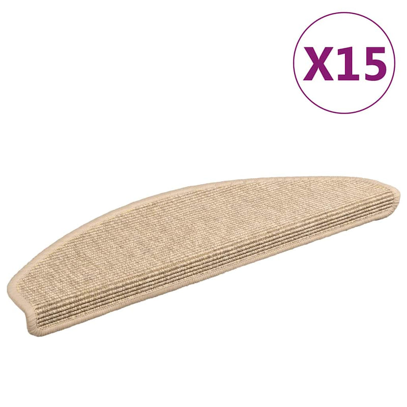 Load image into Gallery viewer, Vidaxl trapmatten 15 st 65x21x4 cm lichtbeige halfrond groot
