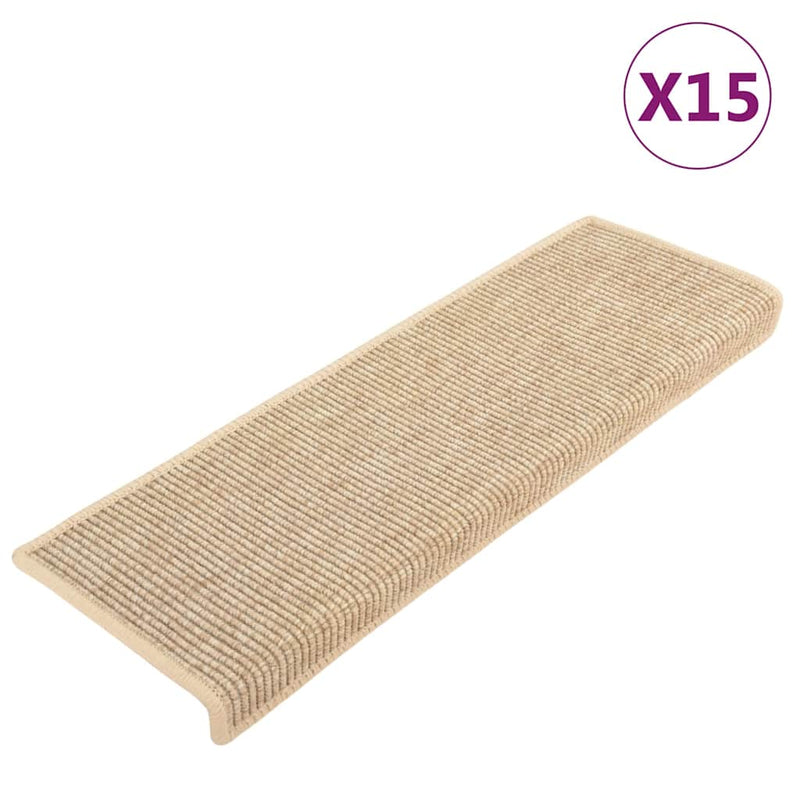 Load image into Gallery viewer, Vidaxl trapmatten 15 st 65x21x4 cm lichtbeige met rechthoekige rand
