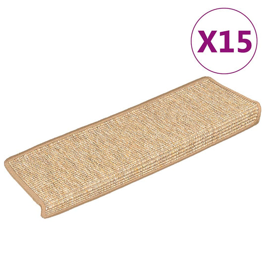 Vidaxl trapmatten 15 st 65x21x4 cm lichtbruin met rechthoekige rand