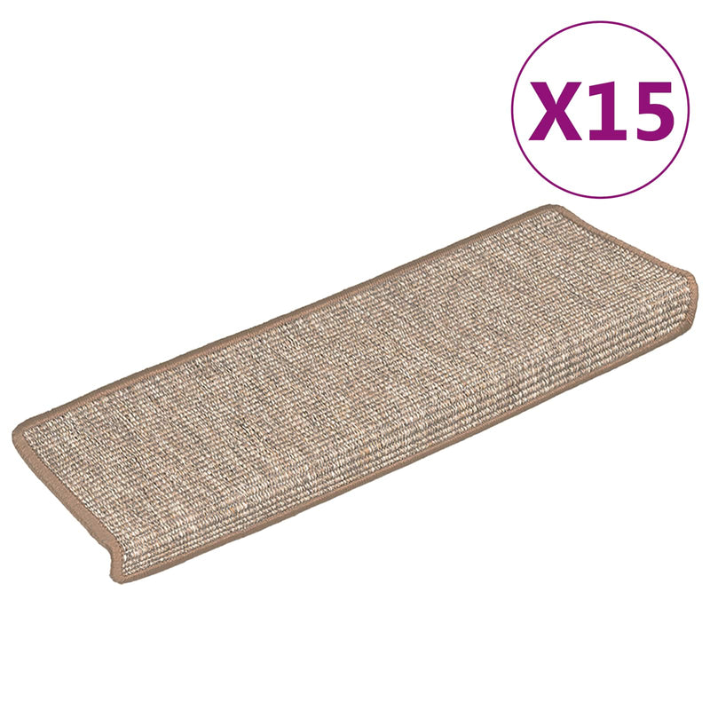 Load image into Gallery viewer, Vidaxl trapmatten 15 st 65x21x4 cm lichtbruin met rechthoekige rand
