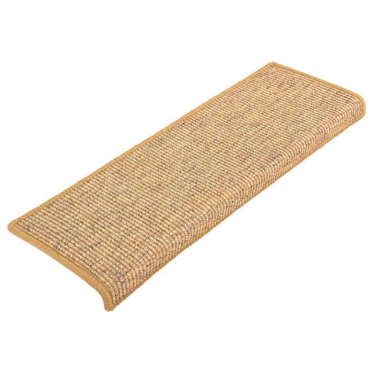 Vidaxl trapmatten 15 st 65x21x4 cm sisal rechthoekige rand